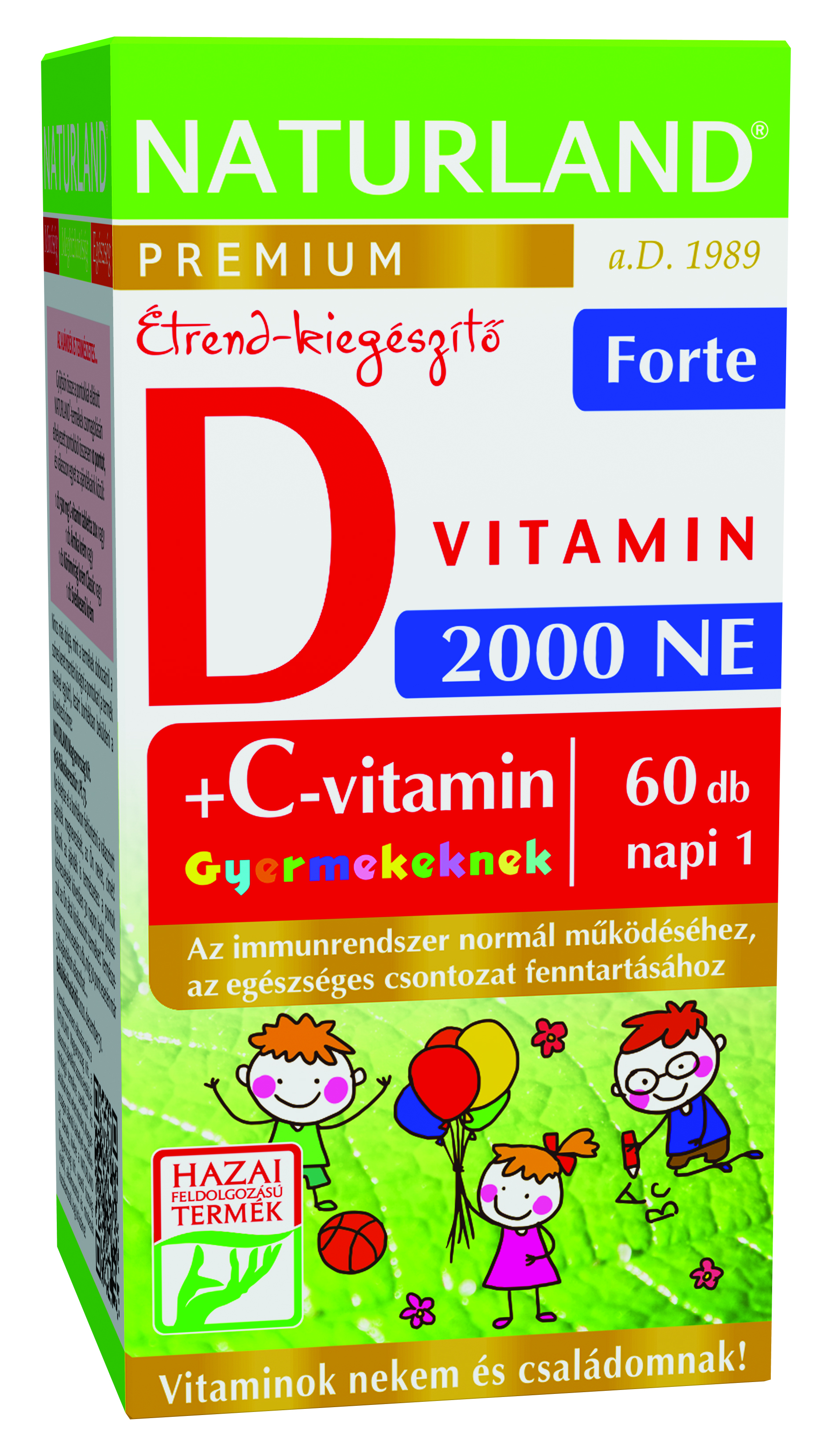 NL D3 vitamin Forte+C vitamin Gyerek rágótabletta 60x